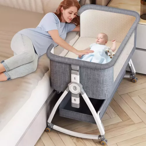 3 in1 Beistellbett Baby Reisebett Babybett Höhenverstellbar Kinderbett Bassinet - Bild 10 von 32