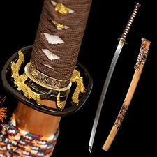 T10 Steel Clay Tempered Japanese Samurai Katana Sword Real Hamon Full Tang