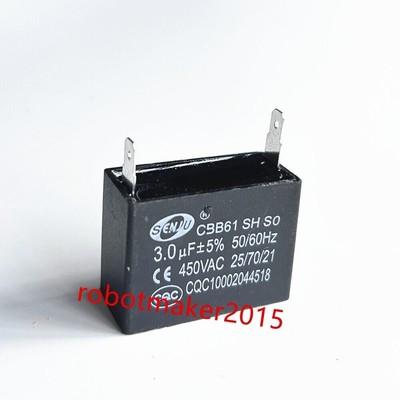 CBB61 3 UF 450V 50/60Hz 450VAC 3.0UF Fan Motor Insert Capacitor 3 μF ± 5%
