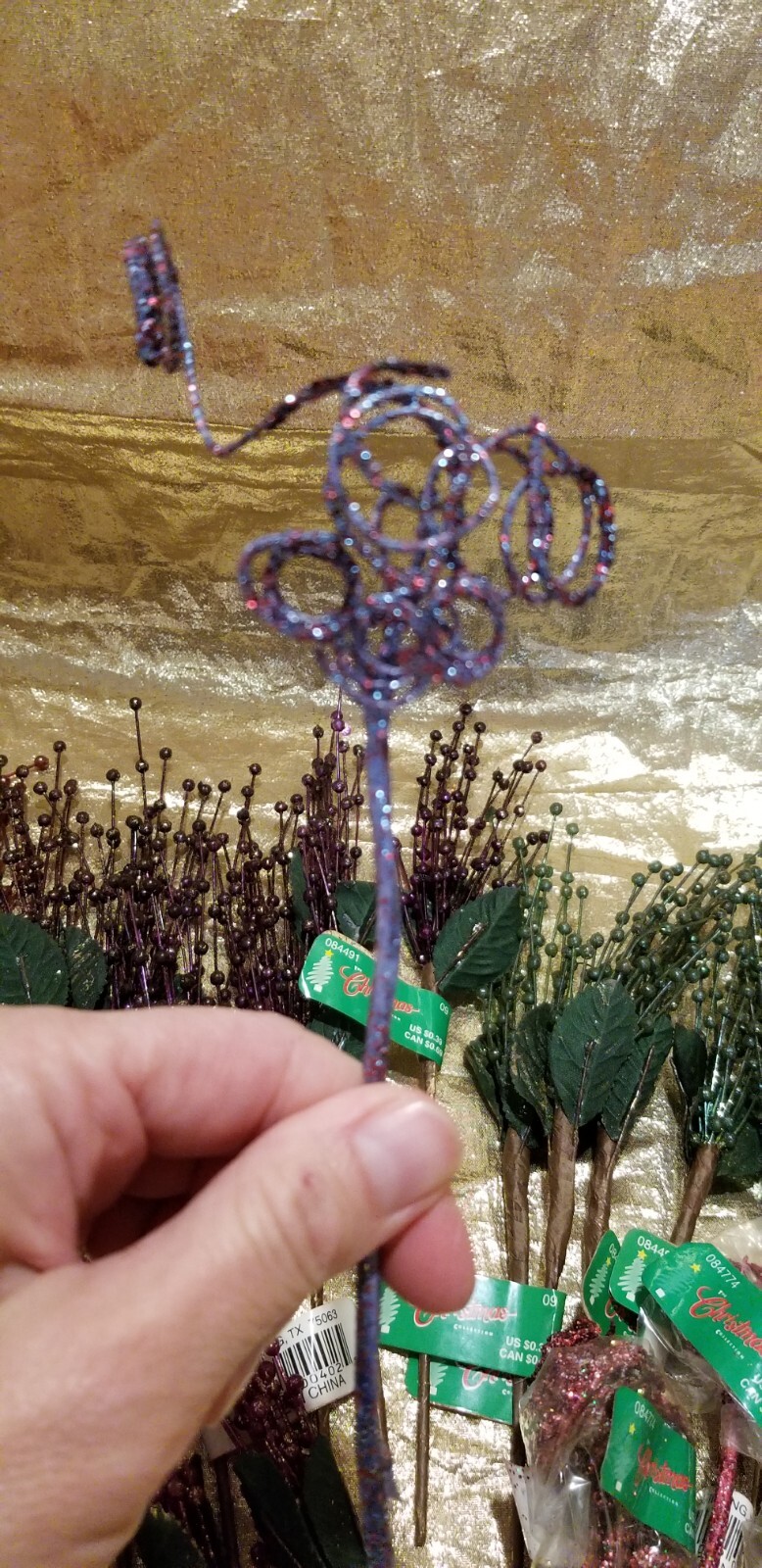 Vintage MSI “The Christmas Collection” Floral Wire Picks Sprays Stems NOS Lot