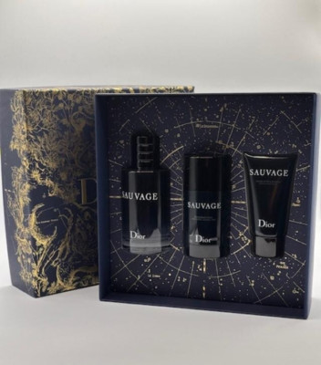 Sauvage 3-Pc. Eau De Toilette Gift Set Men 3.4 EDT, 1.7 After Shave 2.6 Deodoran