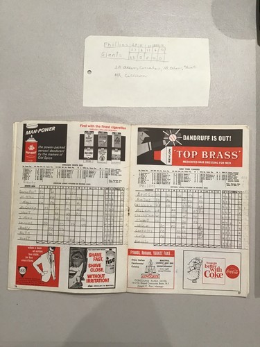 1965 New York Yankees Scorecard Program but Scored For Philadelphia v Giants - 第 2/12 張圖片