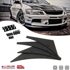 Juego de labios de alerón de valencia difusor divisor canard aleta parachoques coche negro izquierda+derecha