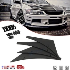 Black Car Bumper Fin Canard Splitter Diffuser Valence Spoiler Lip Set Left+Right