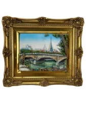3D resin oil relief beautifully framed Art European scene 13 1/4 x 15 1/4 inches