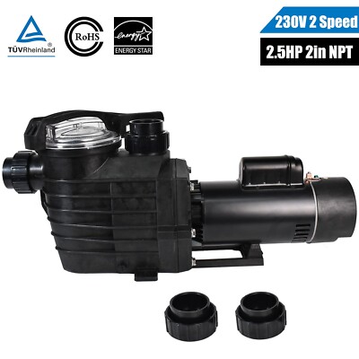 2.5HP 2 Speed Inground Swimming Pool Pump 9000/4140GPH 2'' NPT 220-240V Hayward