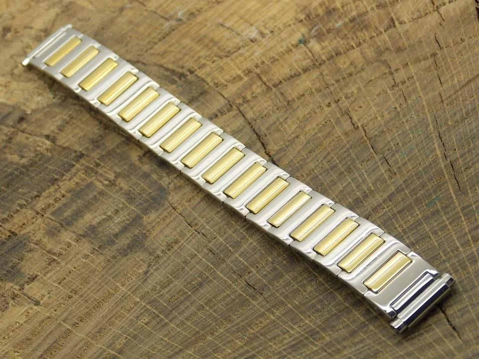NOS Unused Vintage Expansion 2 Tone Stainless Steel 12mm-16mm Watch Band Timex - Image 2 of 4
