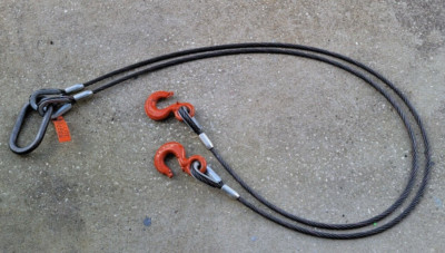Liftall 122LBX8 X2 Wire Rope Sling, 2 Leg Bridle 1/2'' x 8ft Long