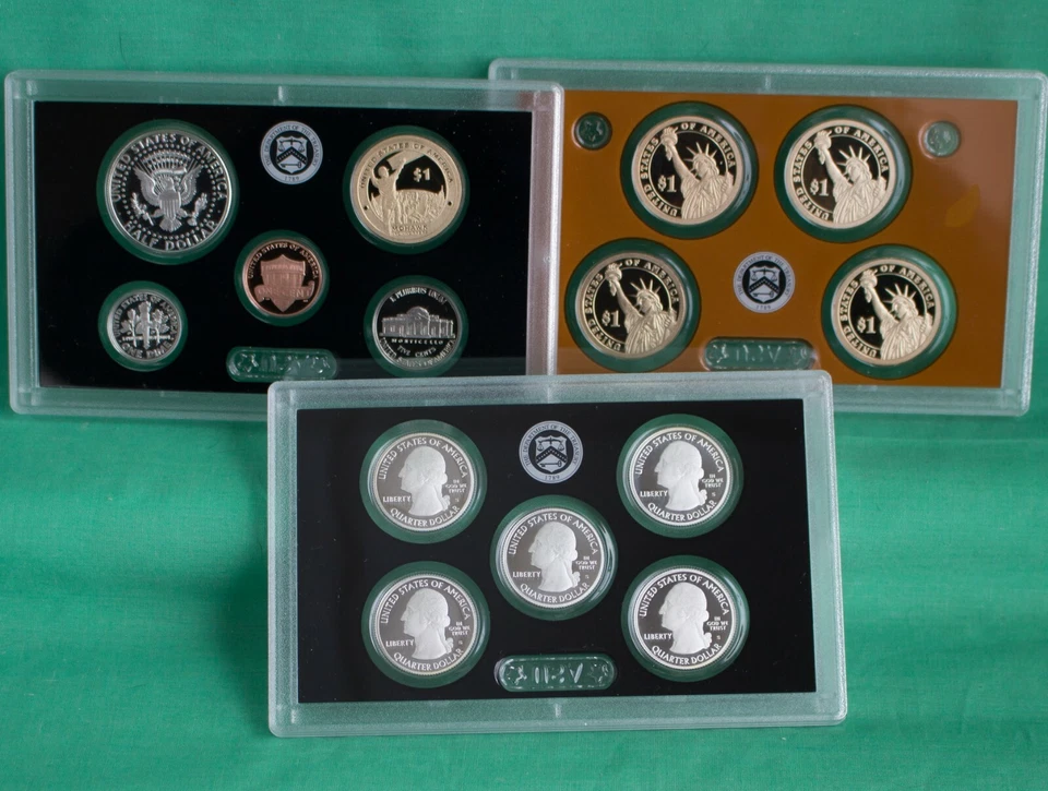 2015 S United States Mint Annual SILVER 14 Coin Proof Set Original Box and COA - Image 3 of 4