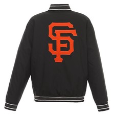 MLB San Francisco Giants Poly Twill Jacket Embroidered  Patch Logos JHD Black