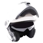 Tuzo Flip Up Front Motorcycle Crash Helmet with Sun Visor Gloss White - ECE 2206