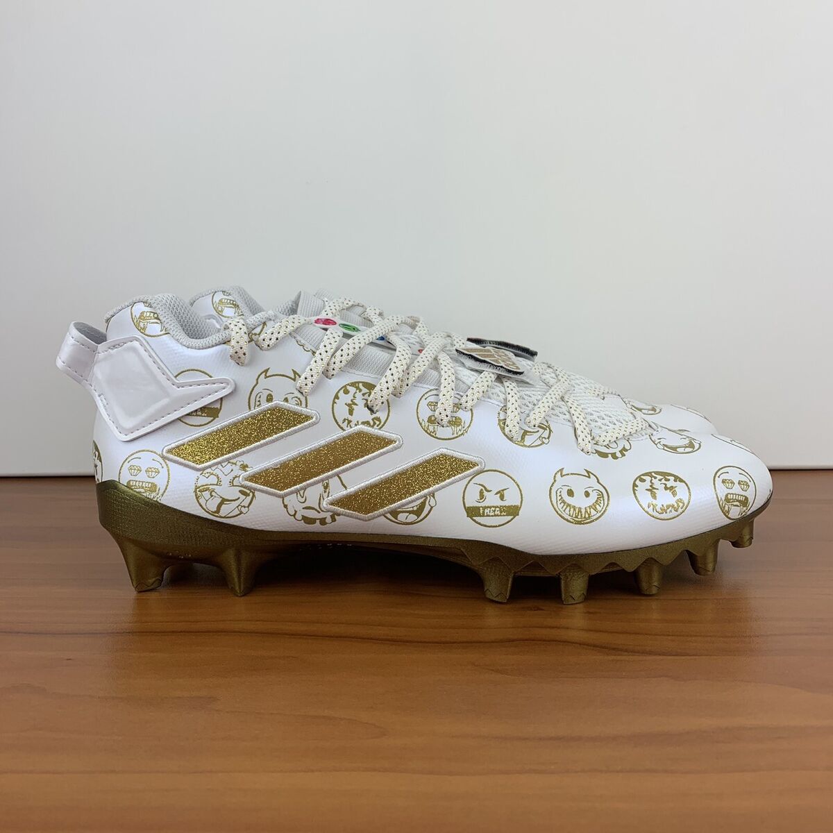 Adidas Freak 22 Big Mood Emoji Football Cleats White Gold Adidas Freak 22 Big Mood Emoji Football Cleats White Gold