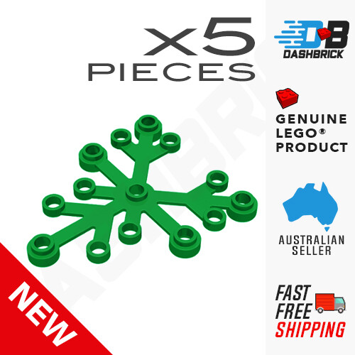 5 x Genuine LEGO® - Green Plant Leaves 6 x 5 (Part 2417) - Brand New Parts - Picture 1 of 5
