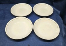 Vintage Sabin China USA Set/4 Round Soup Bowls White/22K Gold Trim