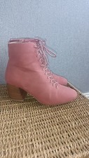Coquette Pink Victorian Granny  Style Next Ankle Boot Size Uk3 Lace Up 