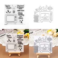 Classic Television Clear Stamps Cutting Dies for Scrapbooking Craft Decoration
