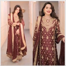 New Designer Blooming Faux Georgette Kurta Palazzo With Dupatta For Women