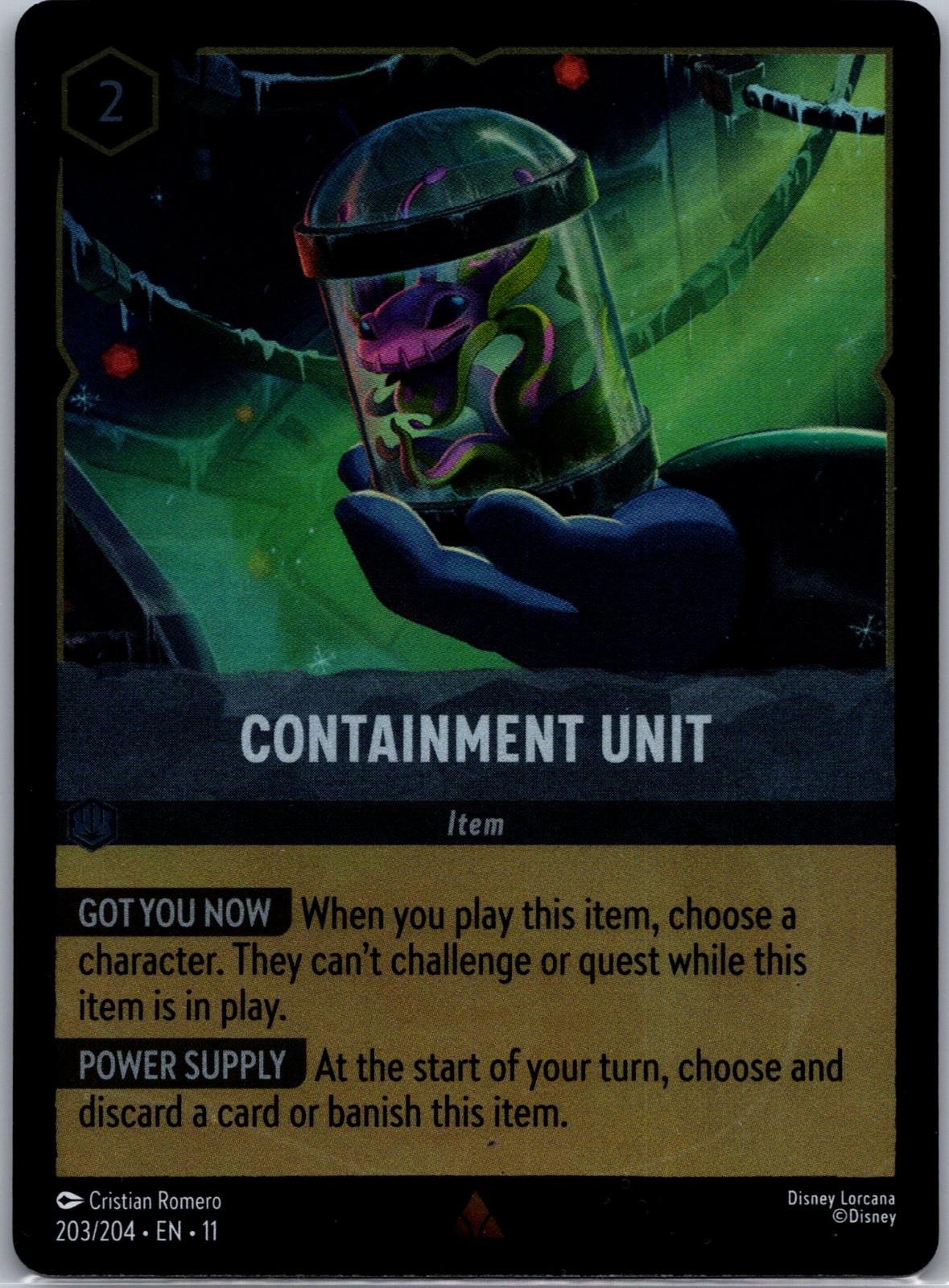 Containment Unit 203/204 Rare Winterspell Lorcana Cold Foil Near Mint