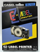 Casio EZ Label Printer Tape IR-9BU Clear Tape Black Ink 2 Pack 9mm - EB-19443