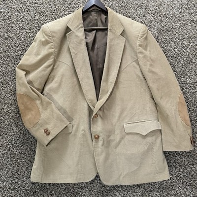 Circle S 48R Tan Corduroy Blazer Western Elbow Patches Cowboy Jacket USA VTG