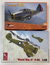 1/48 Early WWII US Fighters: HobbyCraft P-26 (5 extras)/Dora Wings P-35 (2 kits)