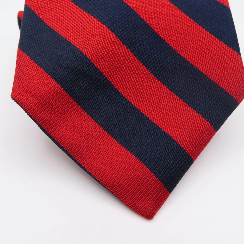 Corbata Woodward Seda Rojo Azul Rayas Repp 3.5" 58" EE. UU. De Colección Foto 2 de 4