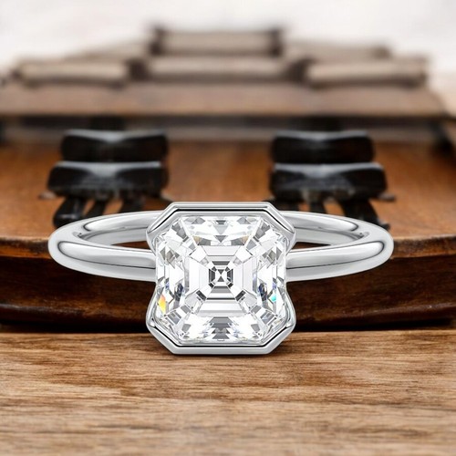 Bague éternité Fiançailles Or Blanc 14 Carats Diamant De Laboratoire 1 Carat Rond VS1 F