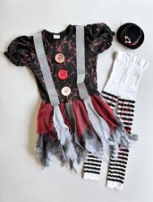 Spirit Halloween Creepy Killer Clown Costume Blood Splatter Girl's M 8-10 