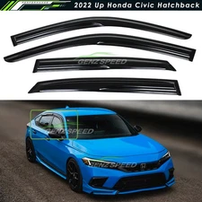 For 2022-2025 Honda Civic Hatchback FL2 FL1 Mugen Style Window Visors Rain Guard