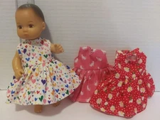 8" Doll Clothes Handmade to fit American Girl 8" Baby Doll-3-Dresses   L32