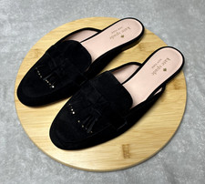 Kate Spade Berkeley Slide Leather Mules Shoes Women Sz 10.5B Black SlipOn Loafer