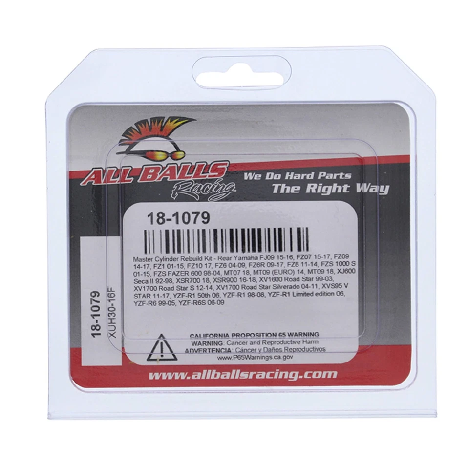 New All Balls Rear Master Cylinder Rebuild Kit 18-1079 for Yamaha FJ09 15-16 - Image 4 of 4