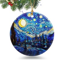 Van Gogh Style Starry Night Christmas Ornament 2025 Christmas Ornament Holidays