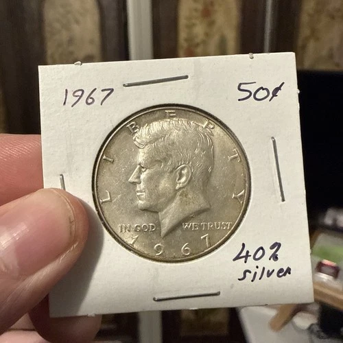 1967 50C Kennedy Half Dollar Silver AU details fast shipping