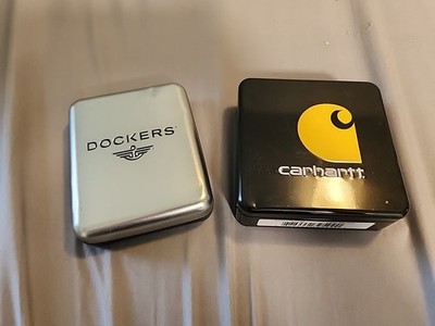 2 Metal Wallet Boxes - Carhartt & Dockers - BOXES ONLY