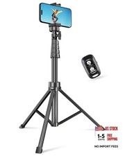 62" Phone Tripod Selfie Stick, Extendable Cell Phone Tripod 62-inch Black