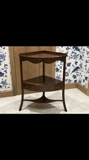 Original Antique Georgian Mahogany Corner Wash Stand Occasional Lamp Plant Table
