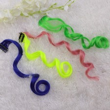 10 Pcs Long Curly Hair Extensions Colored Gradient Clip In Hair Pieces