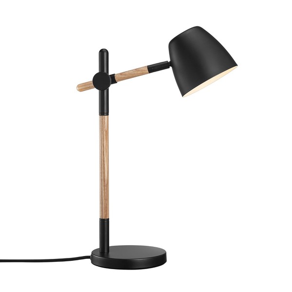 Nordlux Theo Tischlampe Schwarz Tischleuchte GU10 Metall Holz Schreibtischlampe-image