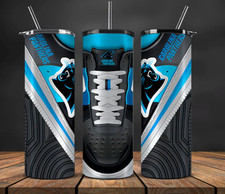20 oz Carolina Panthers Stainless Steel Tumbler  Straw Classic Sneakers Look