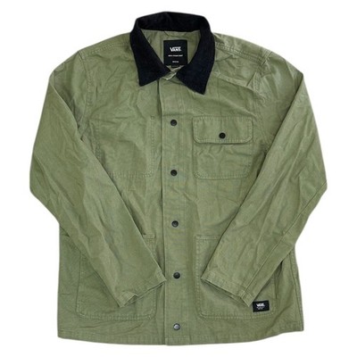 Vans Drill Chore Mantel Jacke Druckknopf Kragen Grün Herren Medium