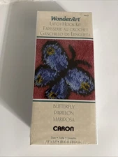 Wonderart Latch Hook Kit Butterfly Papillon Mariposa 12x12 New Caron #4677