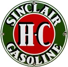 VINTAGE SINCLAIR H-C GASOLINE PORCELAIN SIGN DEALERSHIP GAS STATION MOTOR OIL