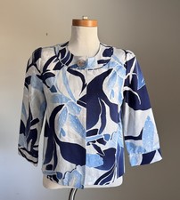 Chico's Silk Blend Floral Foliage Beaded Lightweight Jacket - Size 0 S