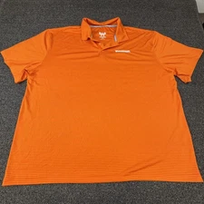 Whataburger Polo Shirt Mens 3XL Orange Striped Short Sleeve Uniform Work Golf