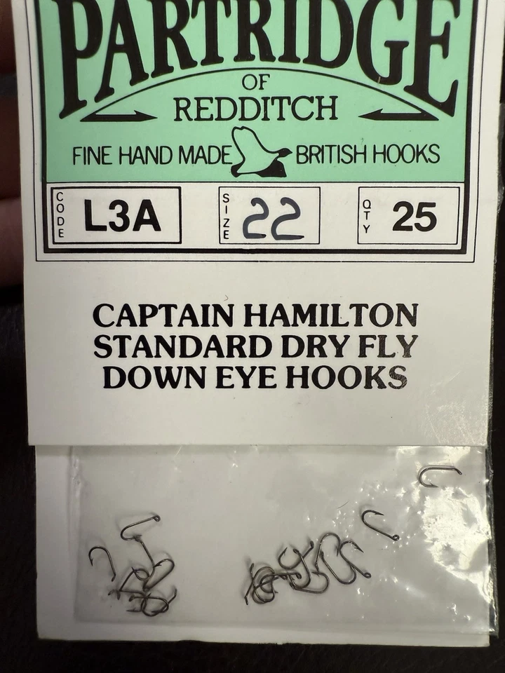 Ganchos de ojo Patridge Of Redditch Captain Hamilton estándar seco talla 22 Foto 3 de 4