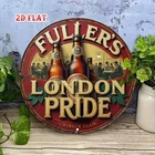 Vintage Fuller'S London Pride Rustic Round Tin Metal Signs Home Décor 8x8