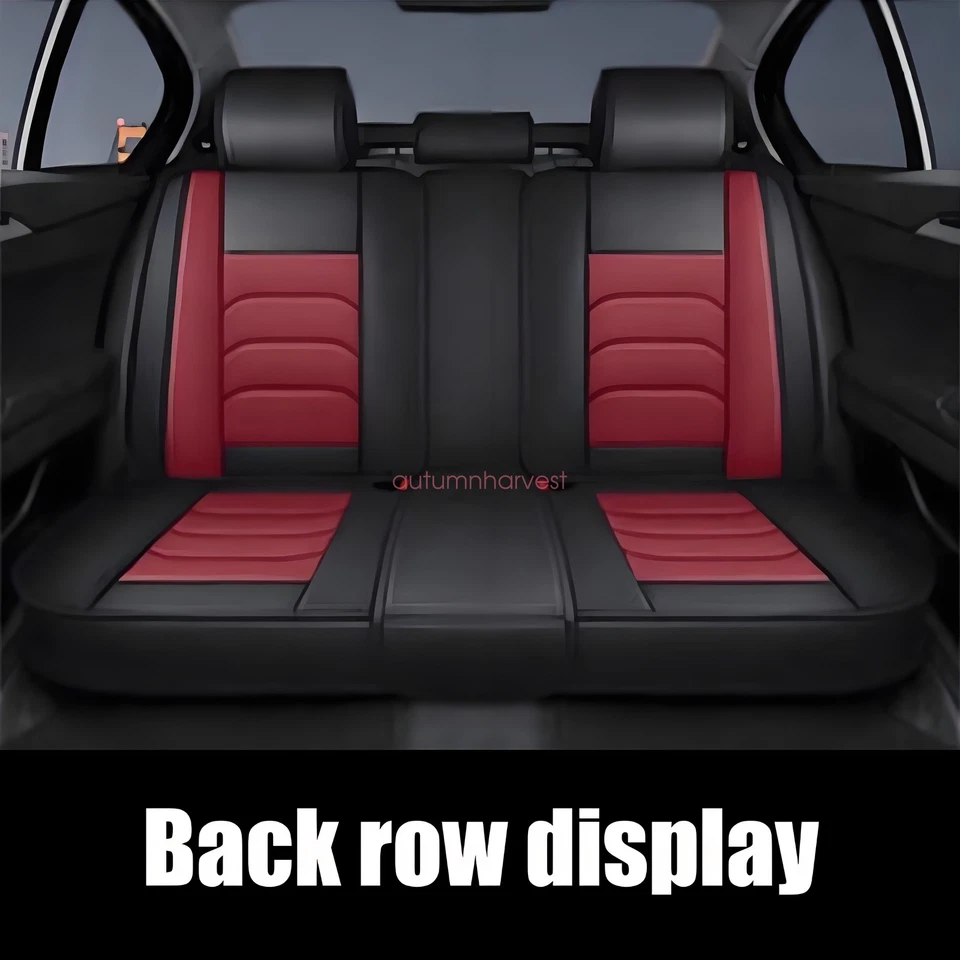 For BMW Car Seat Cover Full Set 5-Seat Leather Front & Rear Protector Cushion - Image 4 of 4
