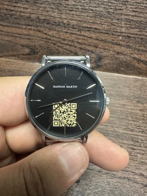 Hannah Martin Watch Black Dial Stainless Mesh Band Water Resistant 5727