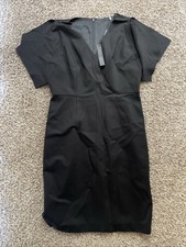 Elie Tahari Black V-Neck Dress